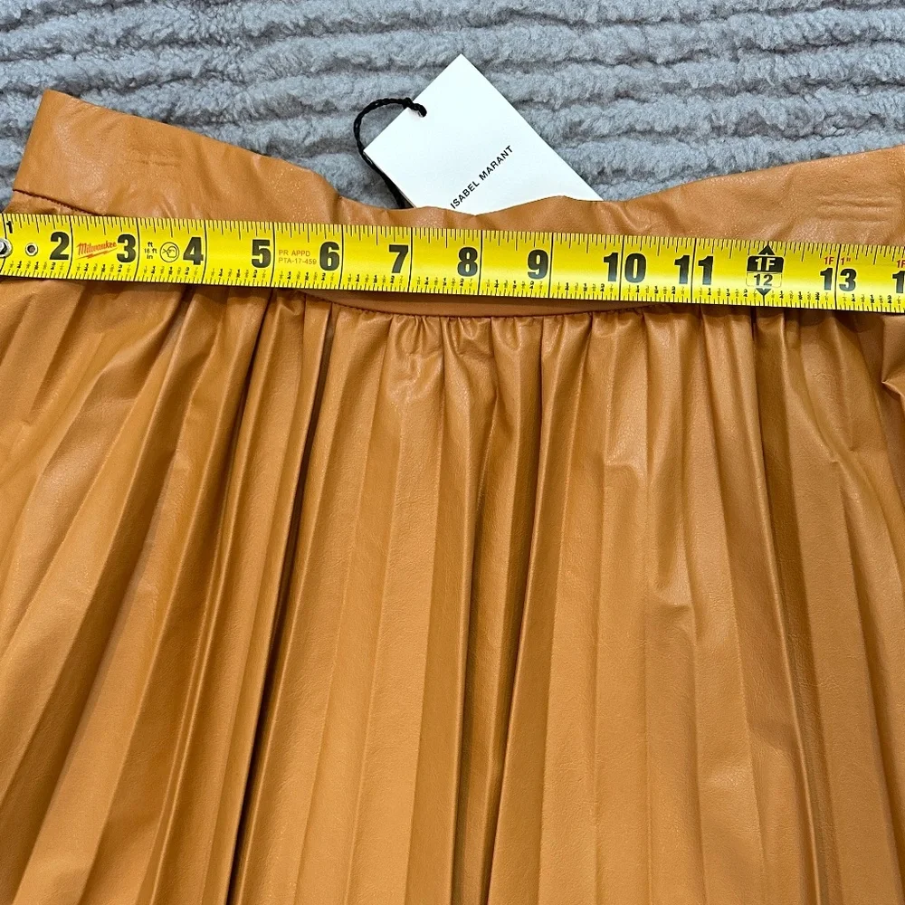 NWT Isabel Marant Davis Asymmetric pleated maxi skirt - faux leather - Picture 6 of 9